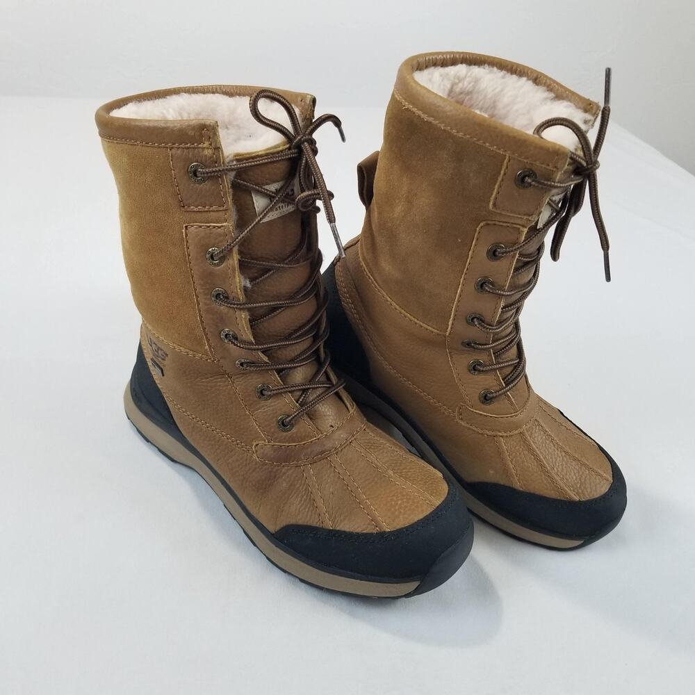 UGG Adirondack III Boots Womens 9.5 Brown Waterproof Shearling Snow EUC